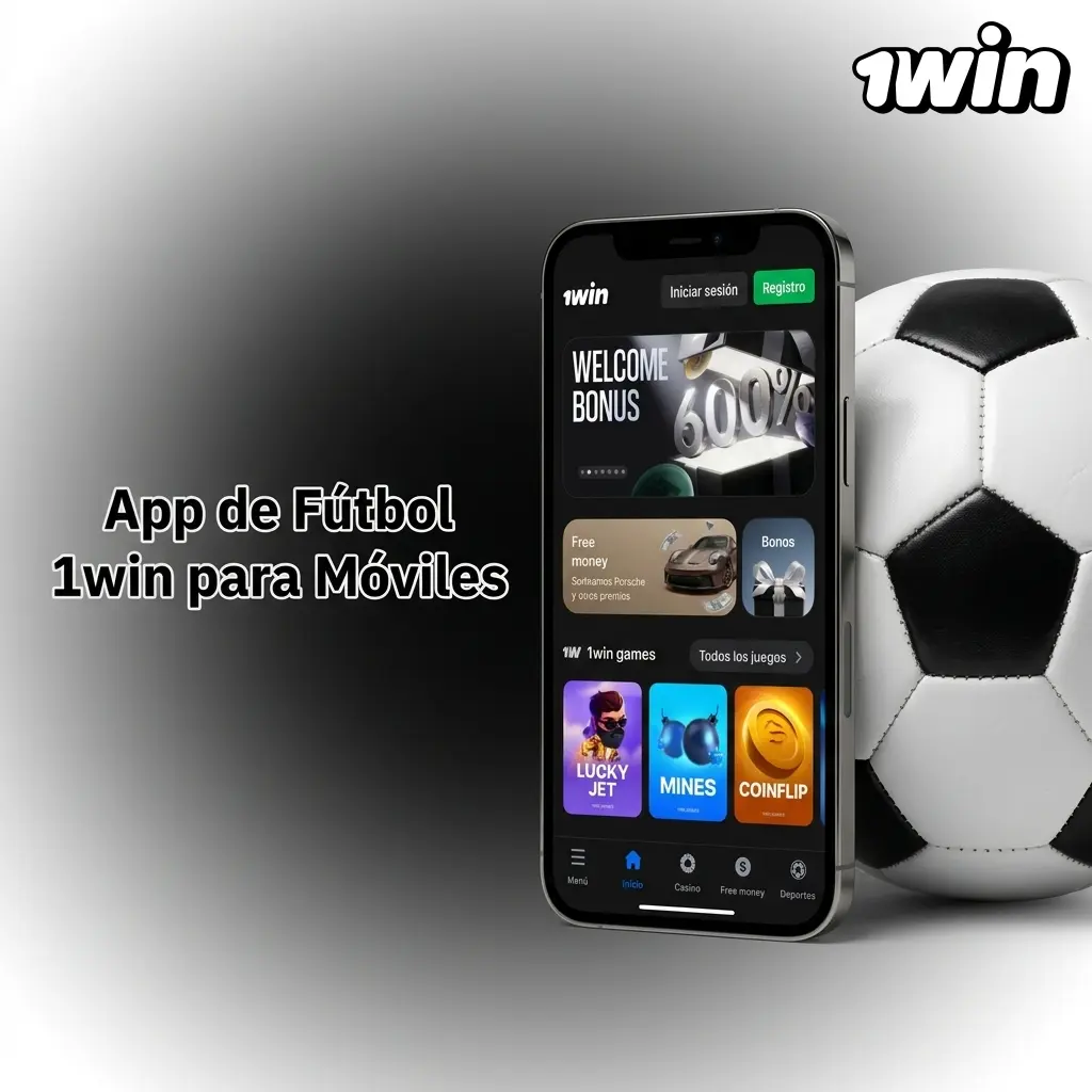 Aplicación móvil 1win para apostar en fútbol desde Android e iOS con mercados en vivo y seguimiento de boletos