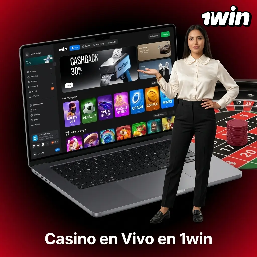 Casino en vivo 1win con crupieres reales en HD: ruleta, blackjack, baccarat, game shows y poker interactivo